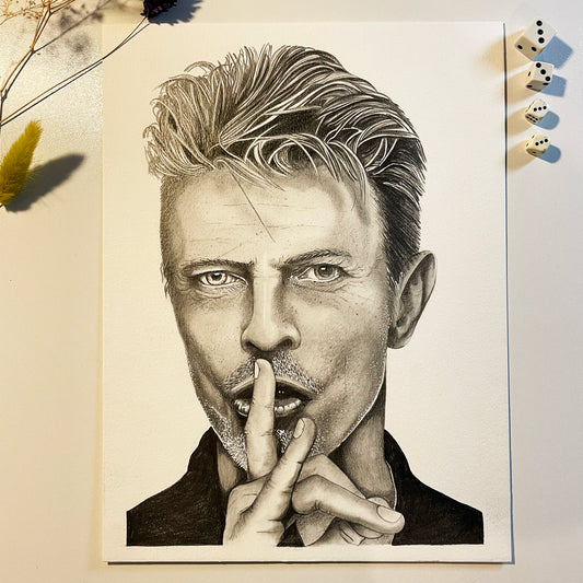 Portrait de David Bowie  ⋆ Réalisé aux crayons graphites