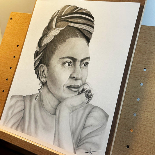 Portrait de Frida Kahlo  ⋆ Réalisé aux crayons graphites