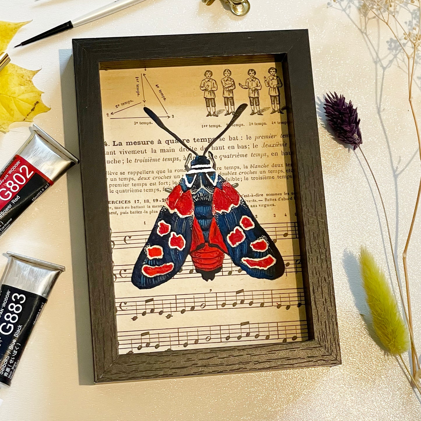 Zygaena carniolica ⋆ Peinture originale